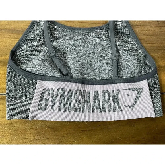 Gymshark Grey Flex Strappy Sports Bra Crop Top Size XS Workout - Picture 4 of 6